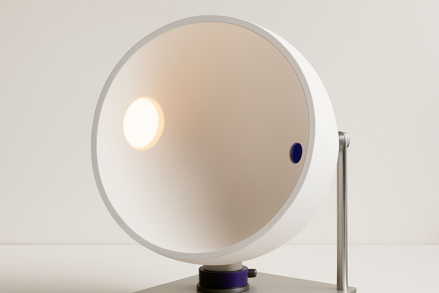 The interior of an integrating sphere. Uniform on the inside, and telling you nothing about what was measured.
